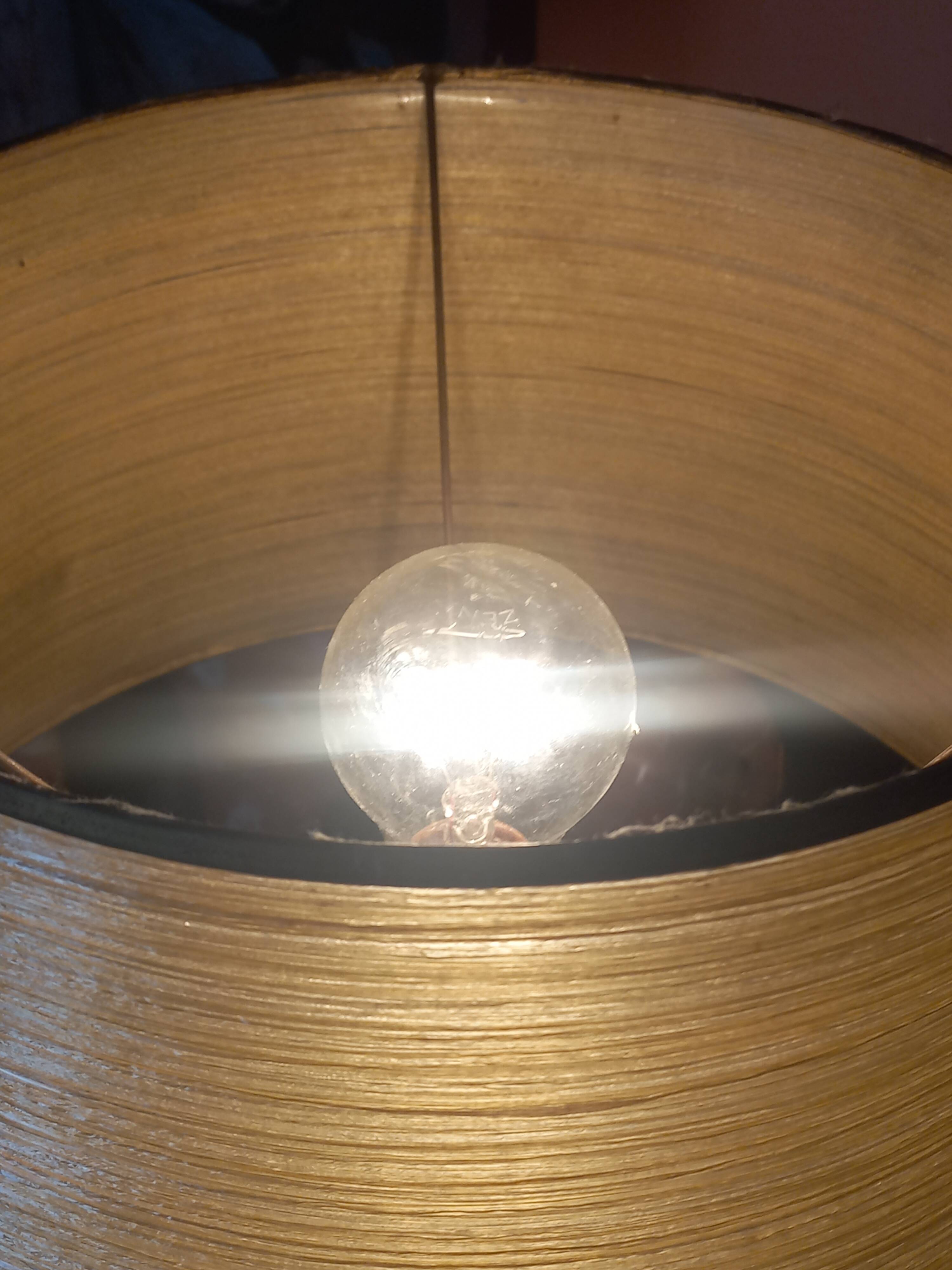 Vintage leather desk lamp with saddle stitching from the 1960s.