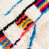 Moroccan Berber carpet azilal ecru with colorful patterns 264x147cm