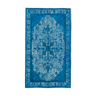 Hand-Knotted Bohemian Turkish 1970s 152 cm x 263 cm Blue Carpet