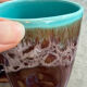 Vintage Vallauris cup blue green brown lava