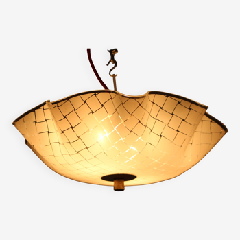 1970s Glass Pendant Lamp, Czechoslovakia