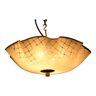 1970s Glass Pendant Lamp, Czechoslovakia