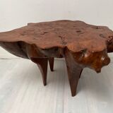 Table basse tronc d'arbre année 60