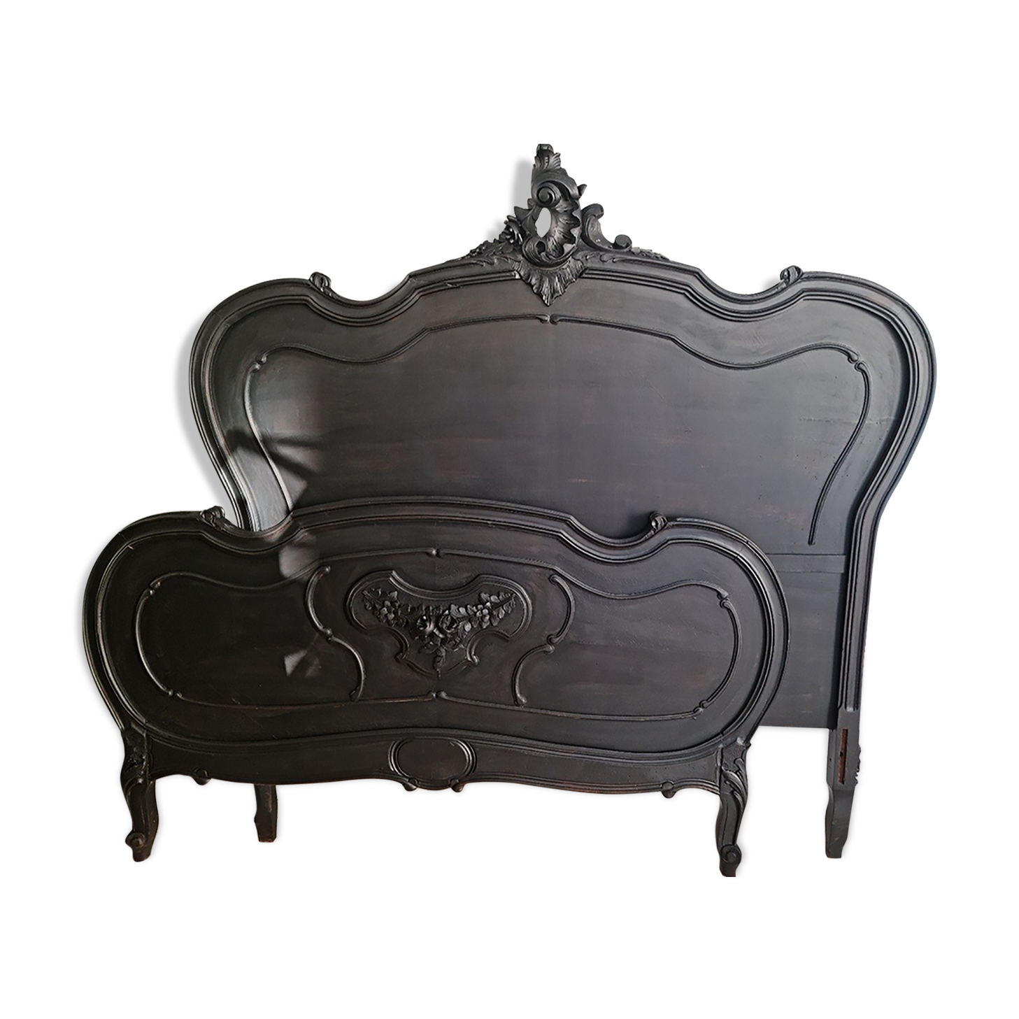 Bed Louis XV black