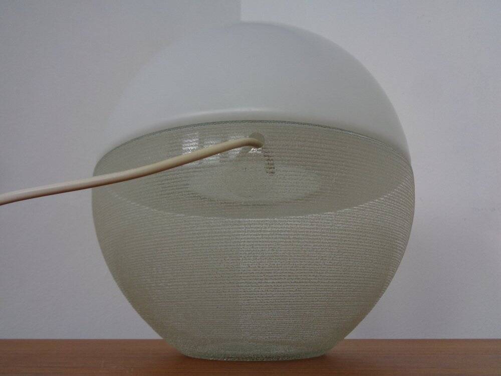 Two-Piece Opal Glass Table Ball Lamp, Italy, 1960s