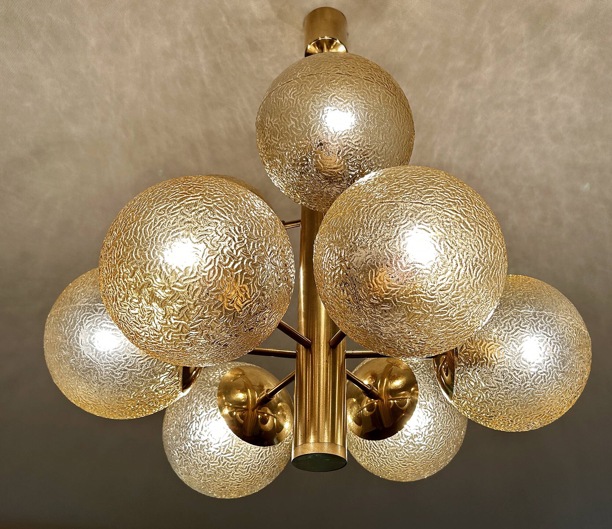 Large Vintage Bubble Glass Pendant Light