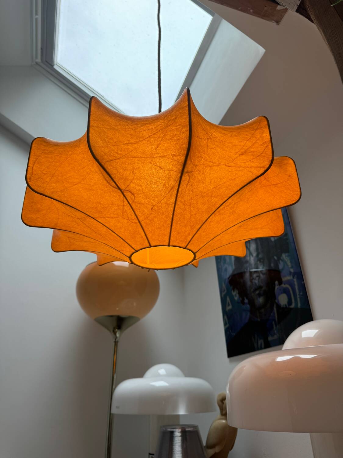 Large cocoon pendant light, 60s