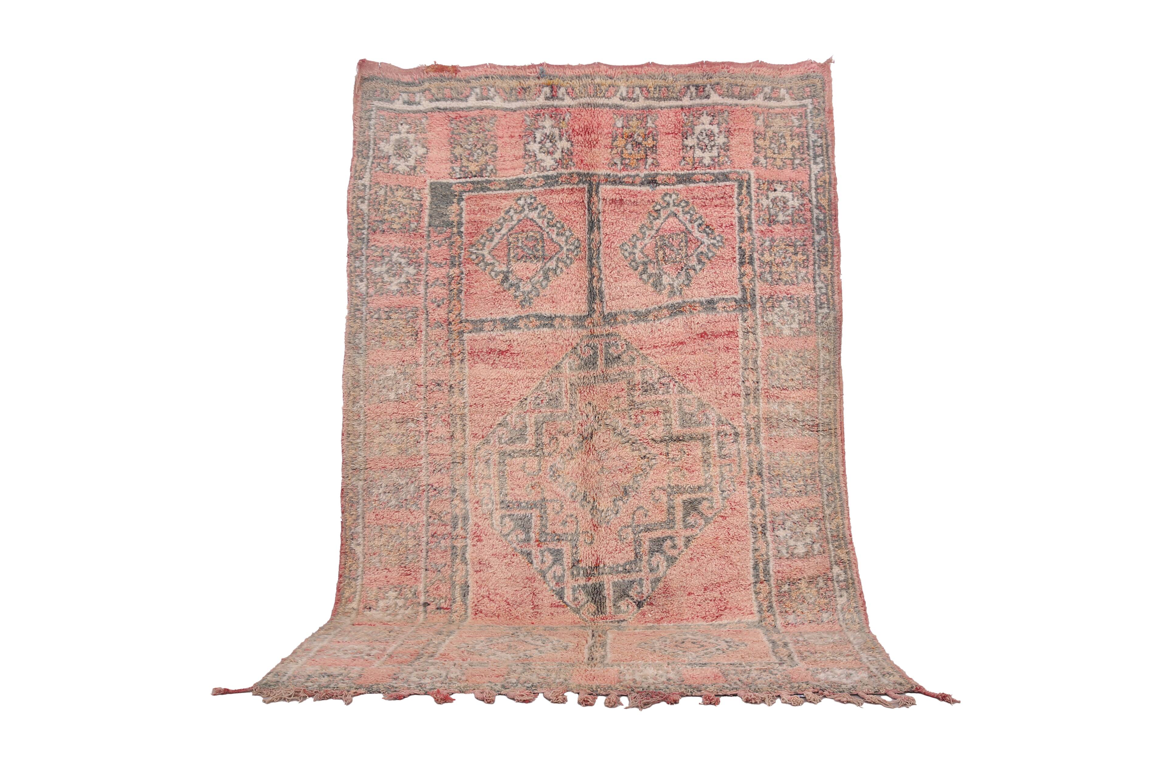 Vintage Boujaad Moroccan Rug 188 x 281 cm – Handmade All Wool Berber Carpet