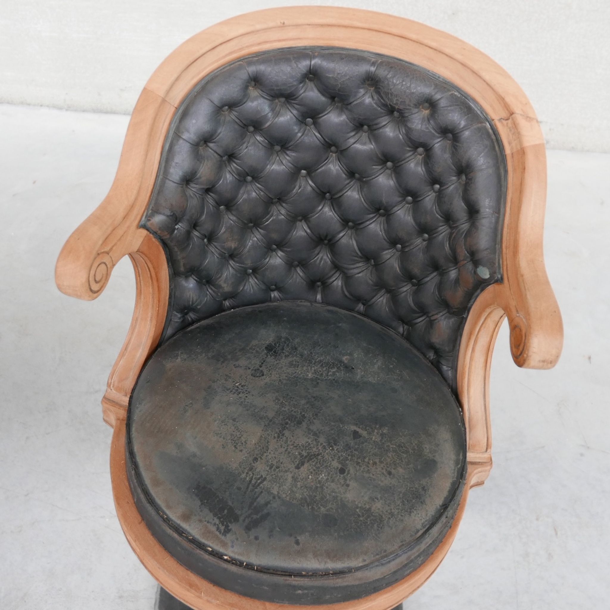 Pair of antique 'captain's" swivel office chairs