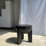 Monoxyl sofa end in black mango tree tripod half-sphere tray h:45 d:44