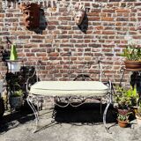 Antique wrought iron bench
