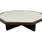 Table basse vintage design octogone années 1970 octogone wengé