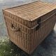 Old braided wicker trunk