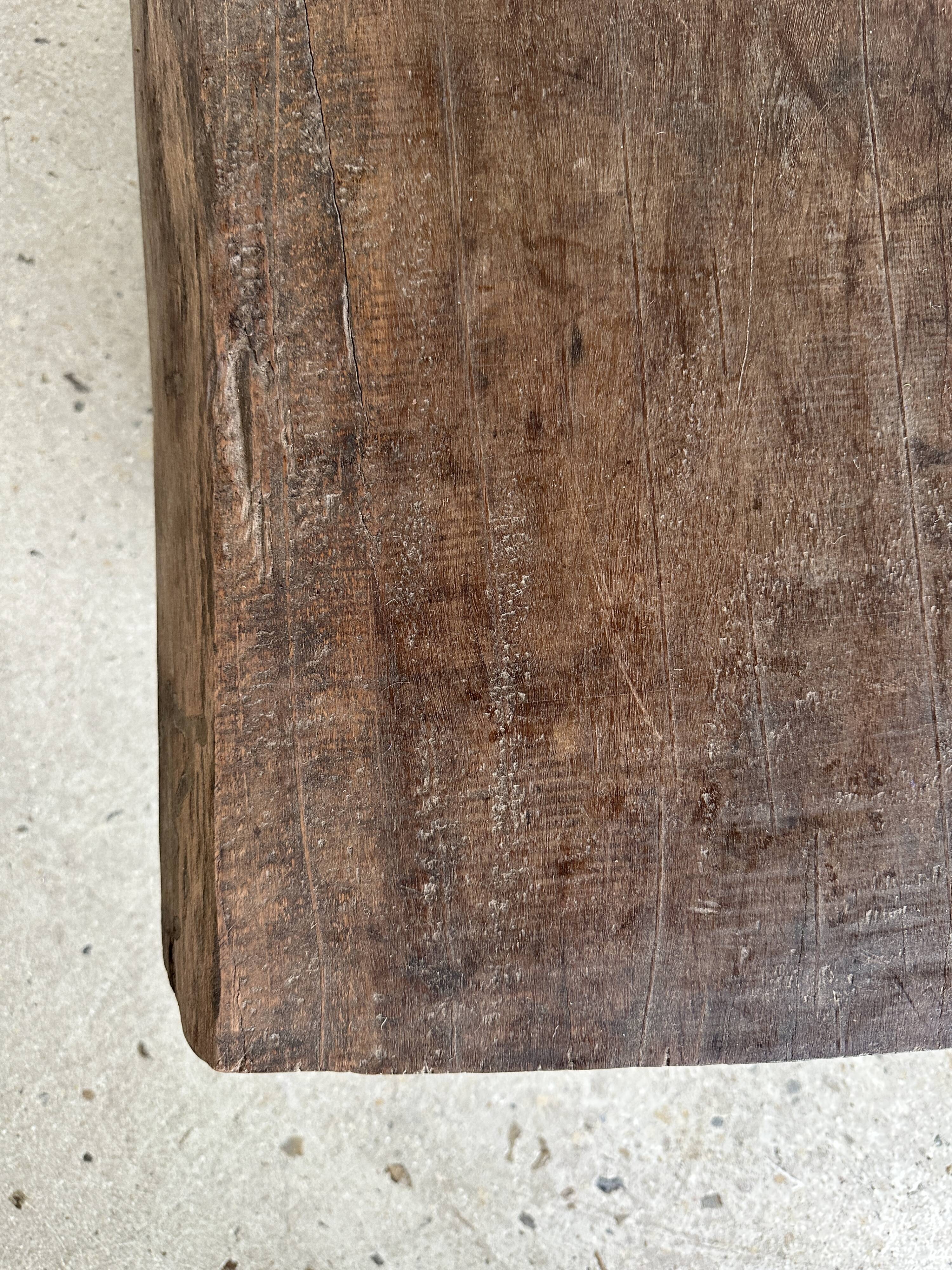 Asian solid wood quadripod brutalist coffee table H30 L81 l42