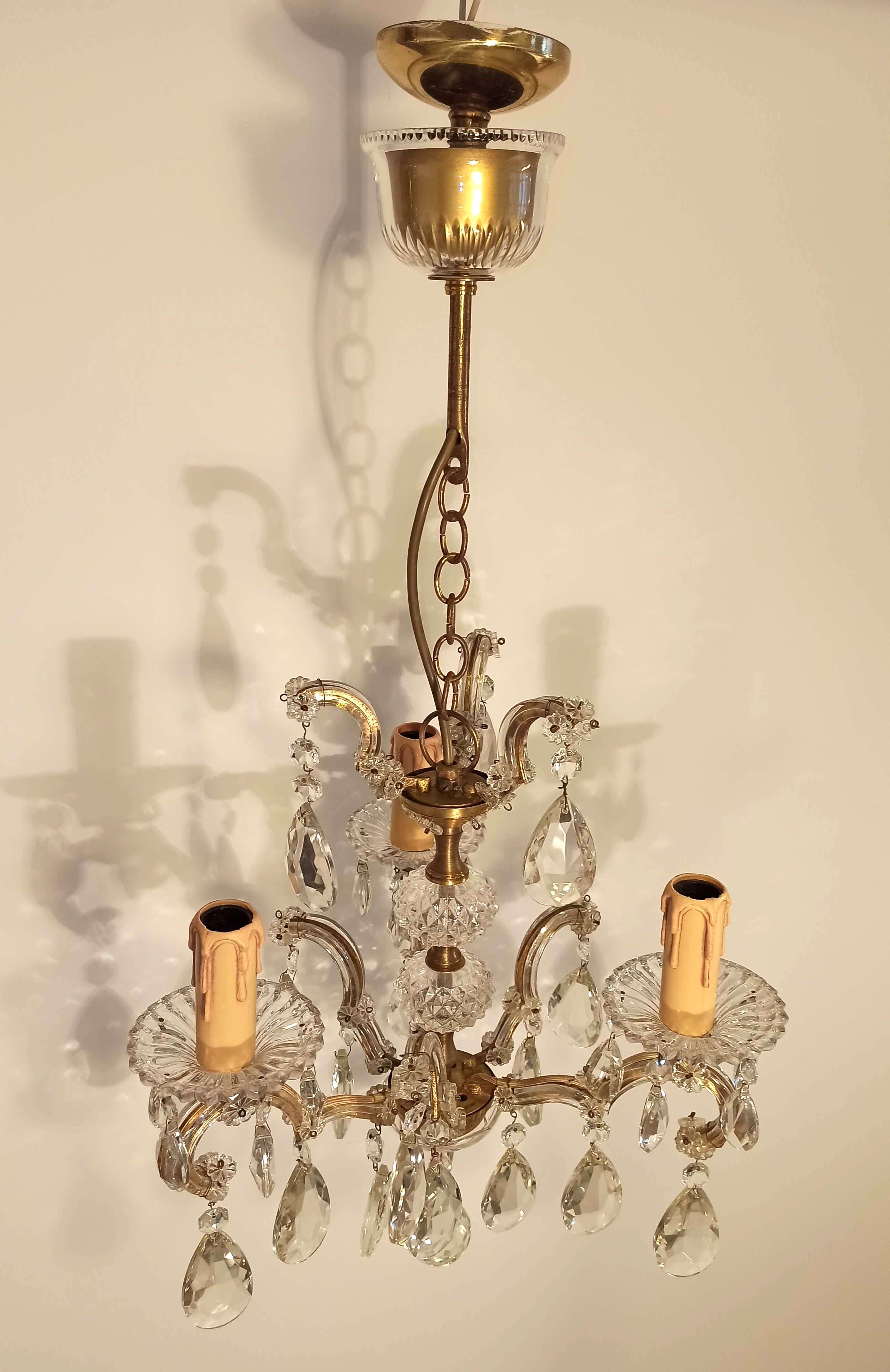 Ancien lustre à pampilles baroque