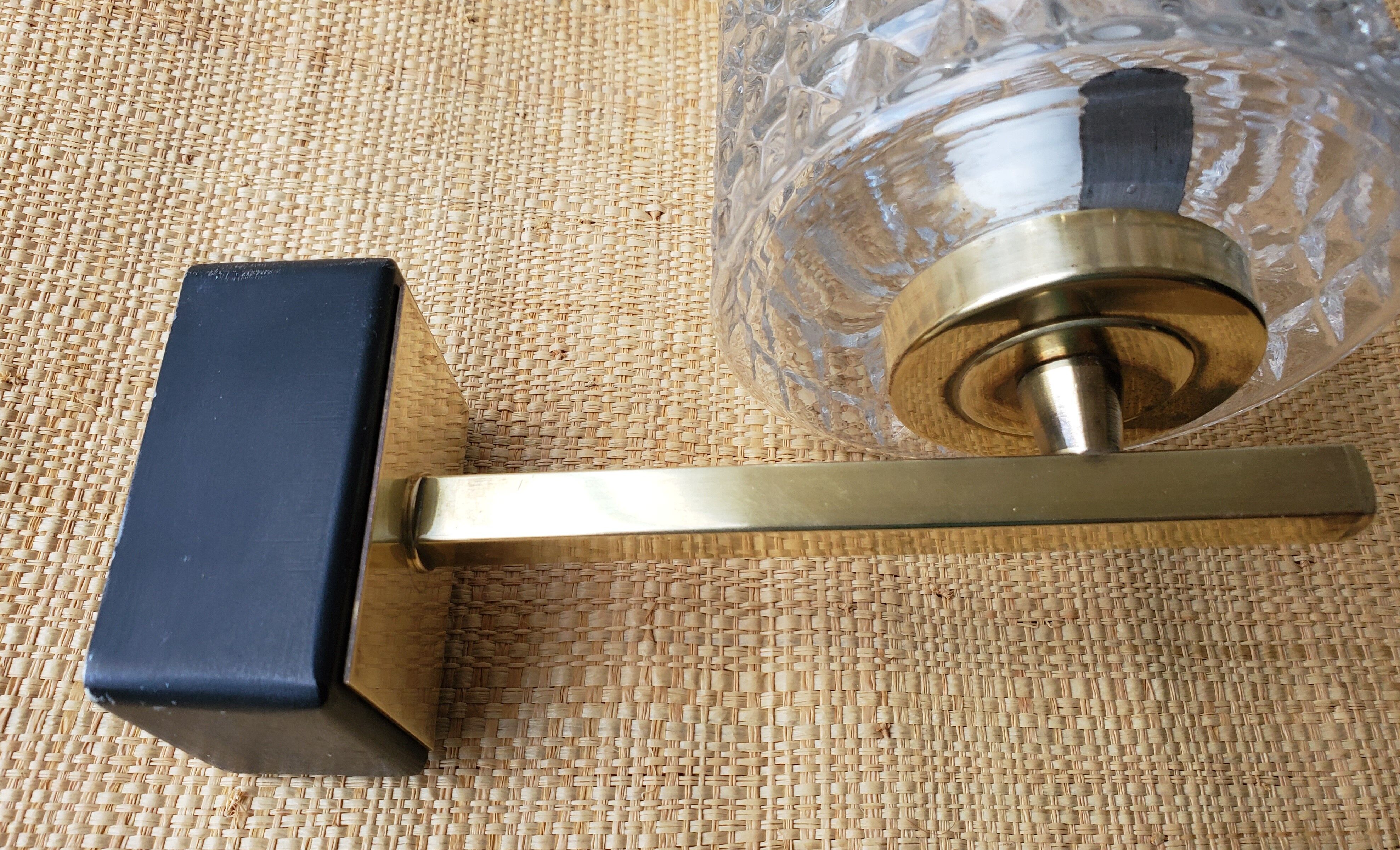 Wall light 60's glass and brass