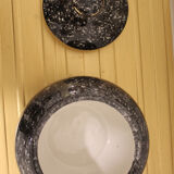 Pair of Vicentina ceramic vases, hand-decorated, Italy 1970'