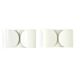 Ensemble de 2 Appliques Foglio blanches par Tobia & Afra Scarpa pour Flos, 1960s