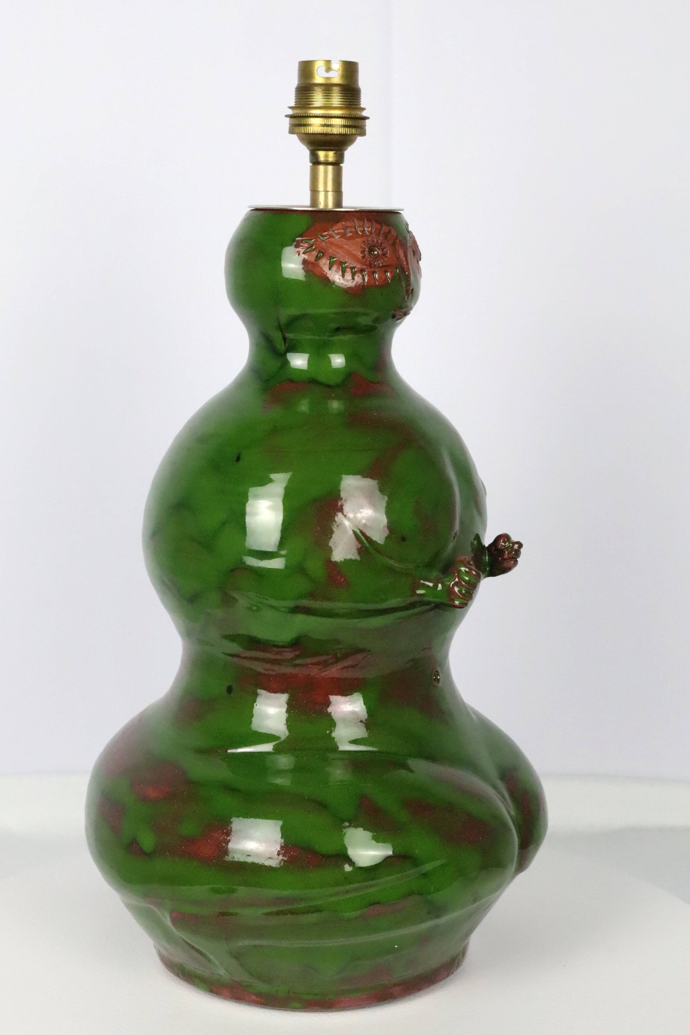 Michel Argans 1990 ceramic anthropomorphic lamp