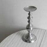 Silver metal candle holder