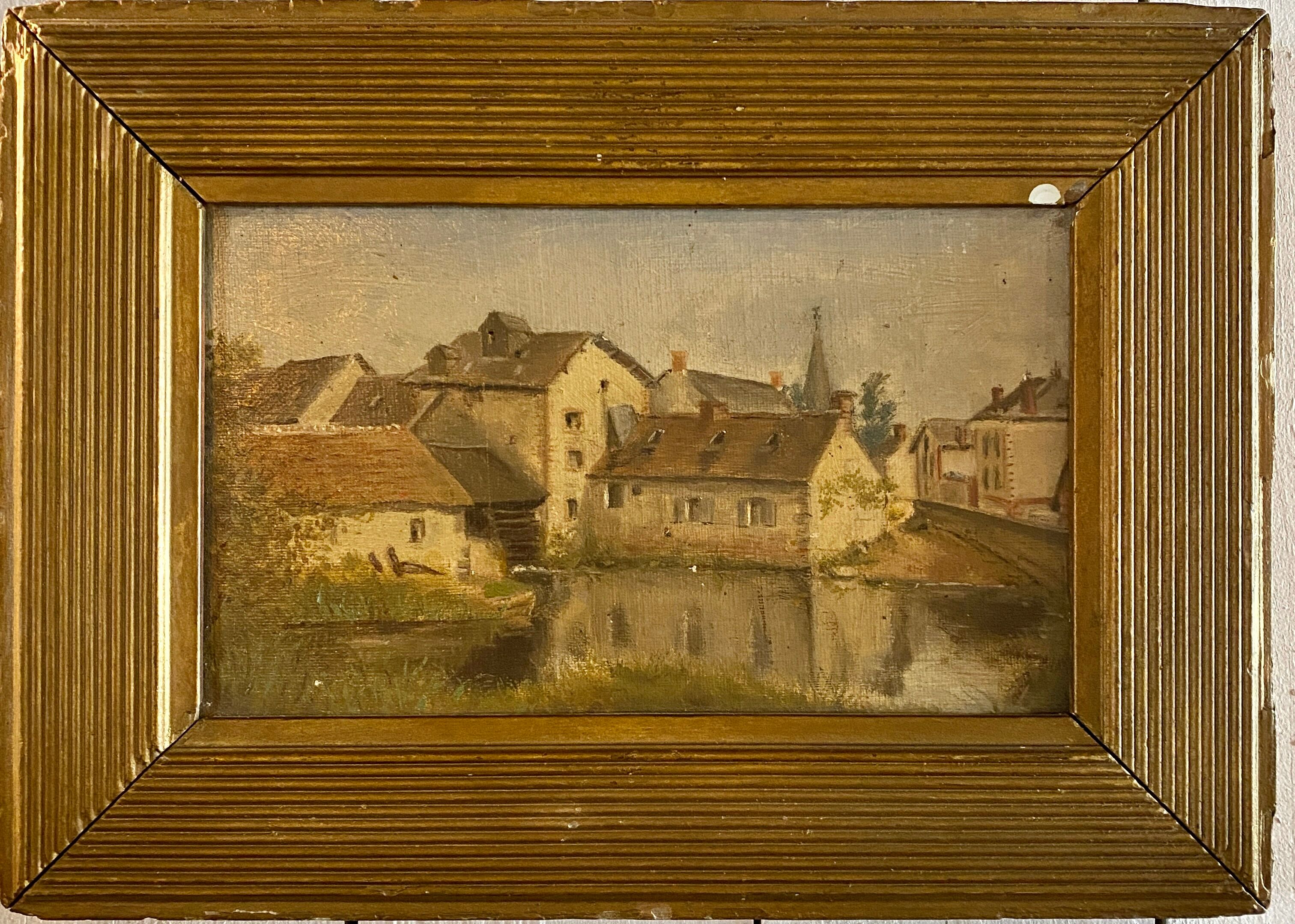 Oil on canvas representing a mill