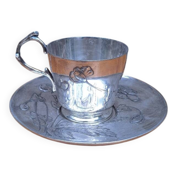 Christofle Gallia silver plated cup and saucer