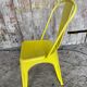 Chaise Industrielle Style TOLIX Metal Jaune Vintage #D709