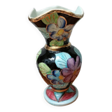 Vallauris vase flowers on black background