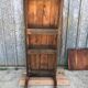 Antique solid cherry farmhouse table with 3 drawers and 2 pulls