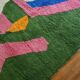 Handmade natural wool Berber rug with colourful patterns, size 1.5/2.5m.