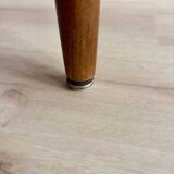 Vintage Scandinavian round table from the 50s and 60s in extendable teak with ra.