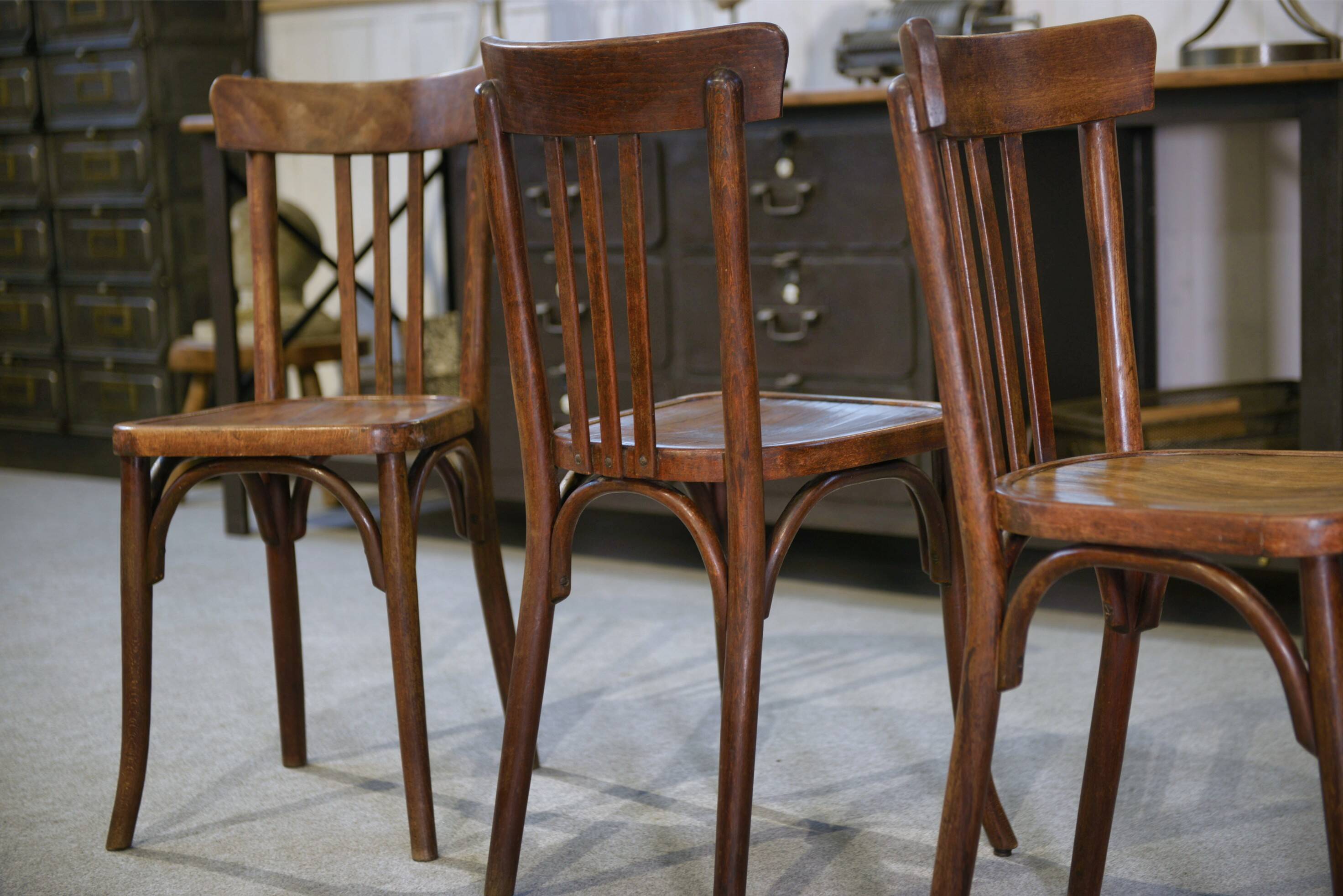 Set of 4 Baumann bistro chairs from the 1930s.