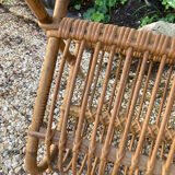 Vintage rattan magazine holder table