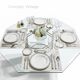 Table de repas octogonale en verre et métal chromé – Circa 1970