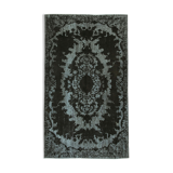 Hand-knotted vintage turkish 1980s 157 cm x 269 cm black rug