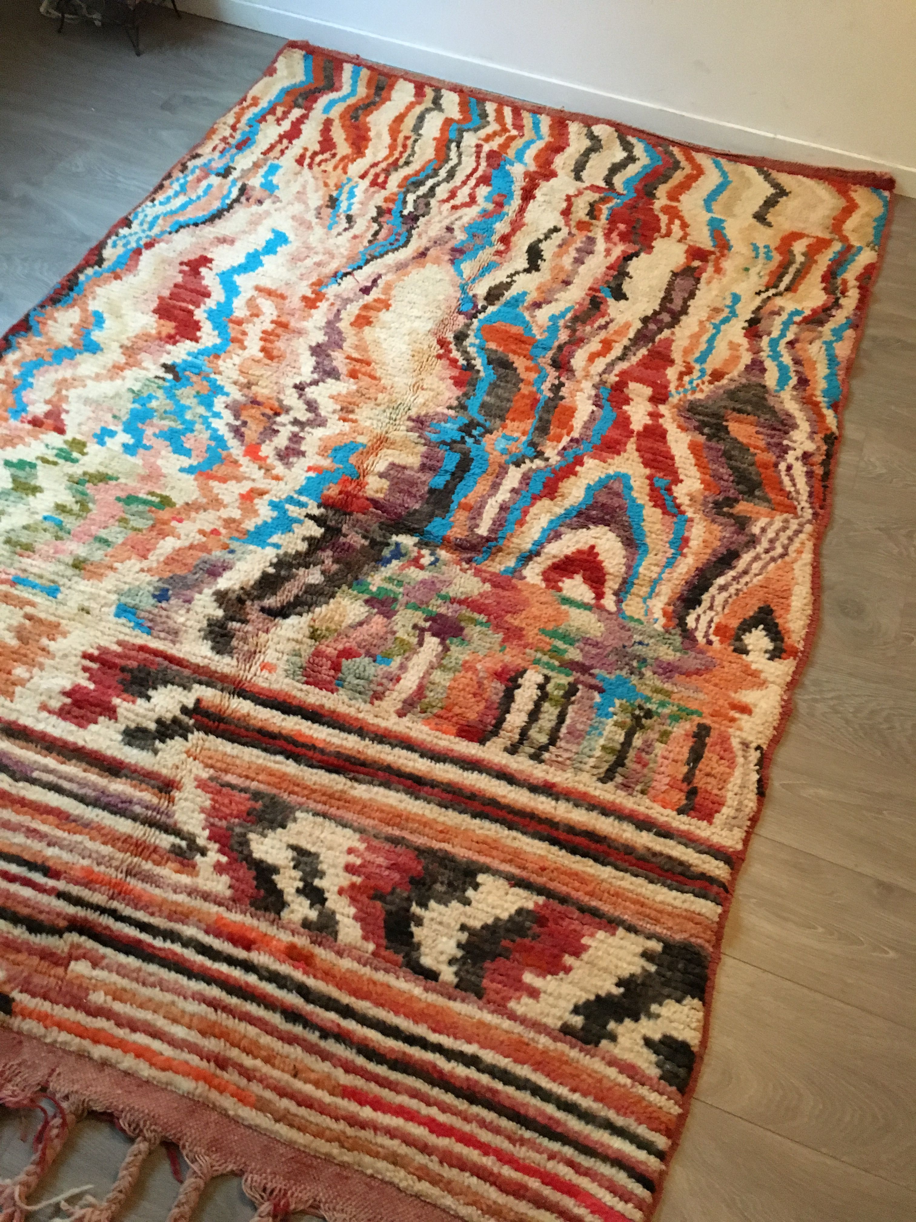 Tapis bejaad berbère noué à la main au Maroc vintage | Selency