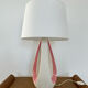 Organic design lamp in white and pink ceramic circa 1950