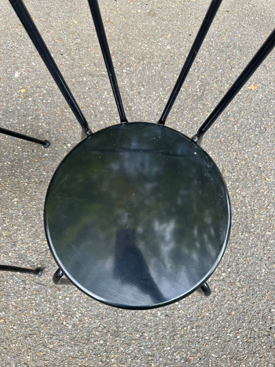 Pair of vintage bistro chairs in black metal — Terrace & Balcony