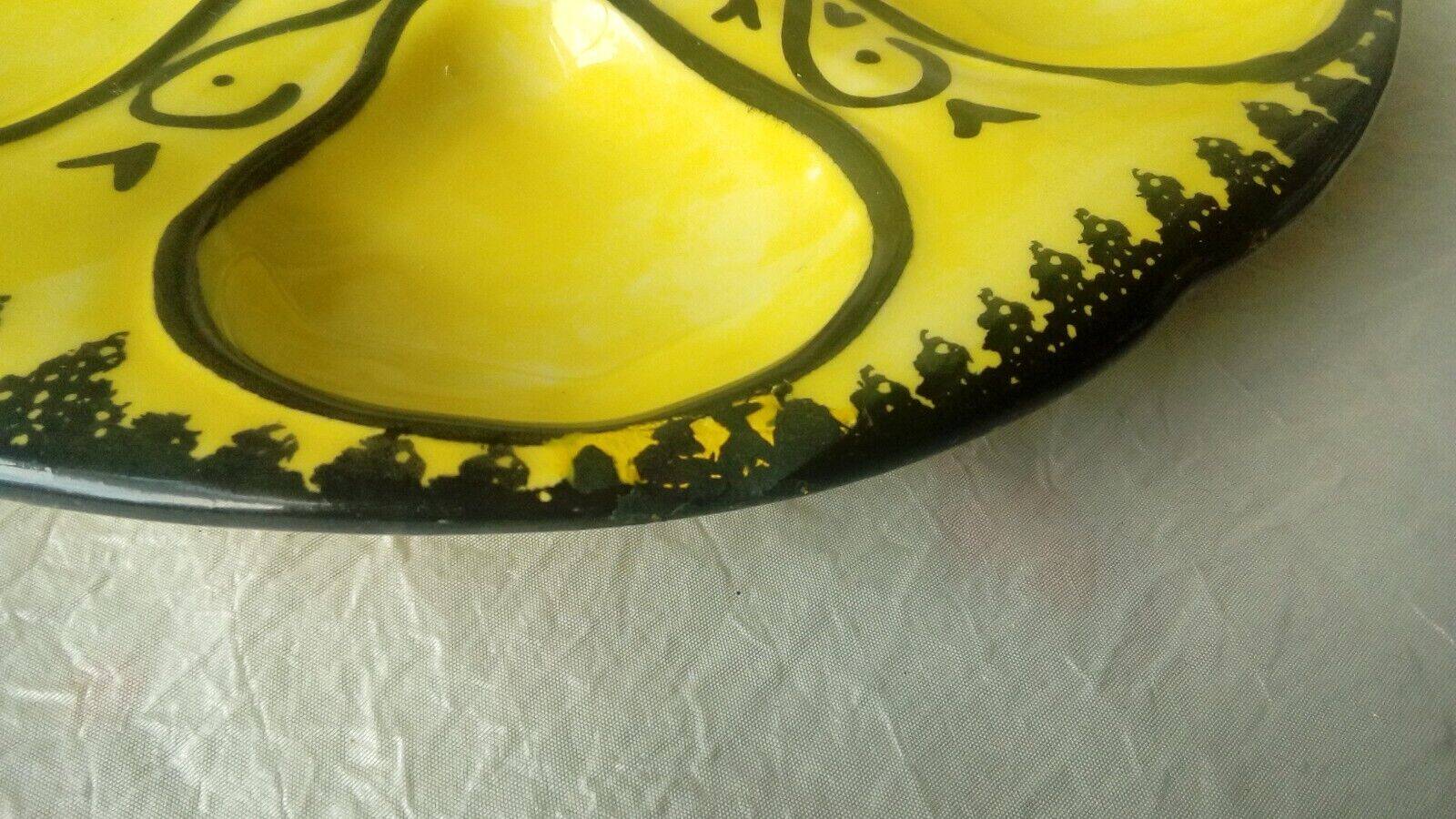 Oyster plate in HB Quimper earthenware