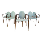 Chaises de salle à manger postmodernes par Belgochrom, ensemble de 6 - années 1980