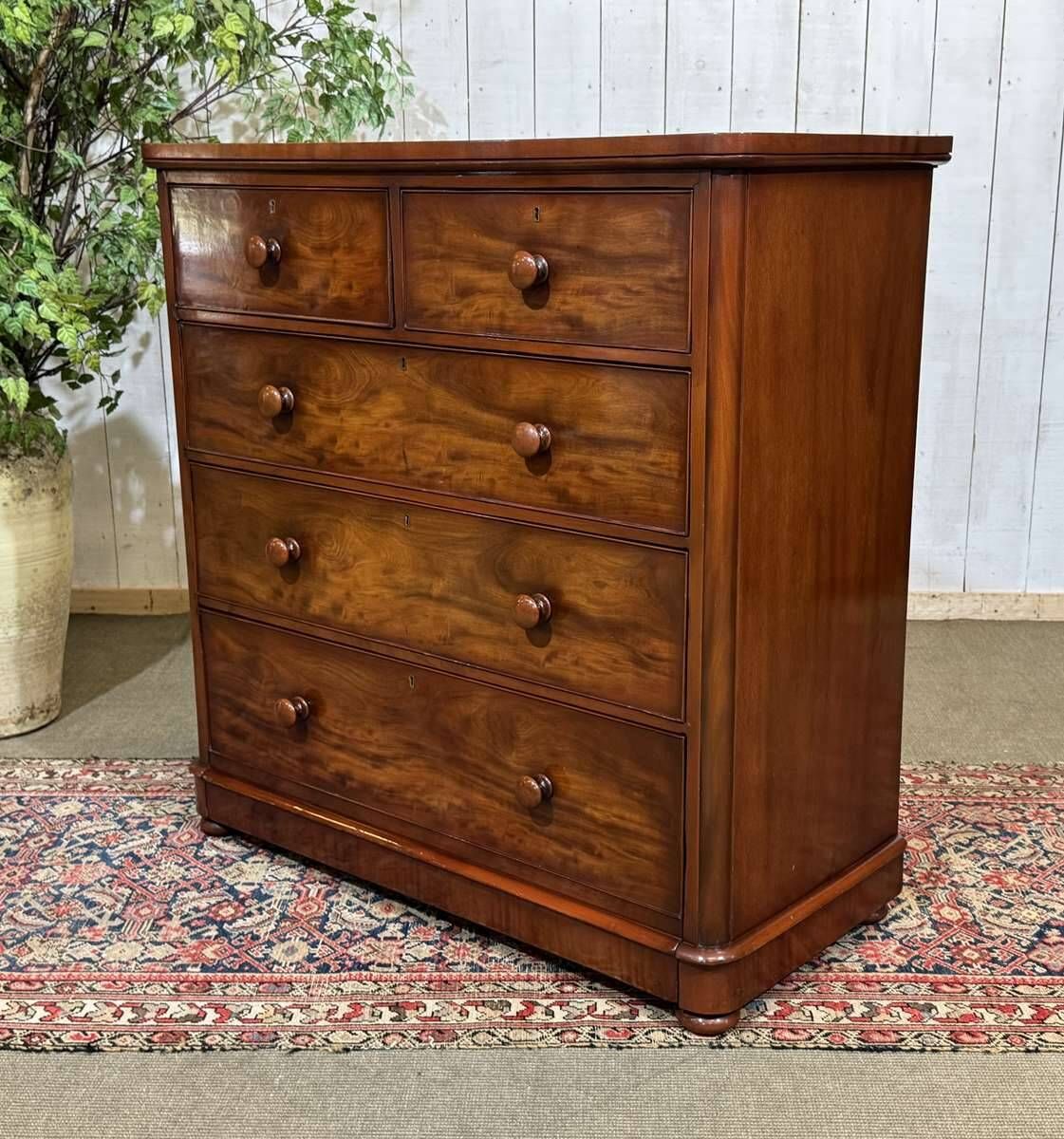 Commode anglaise Victorienne XIXème en acajou