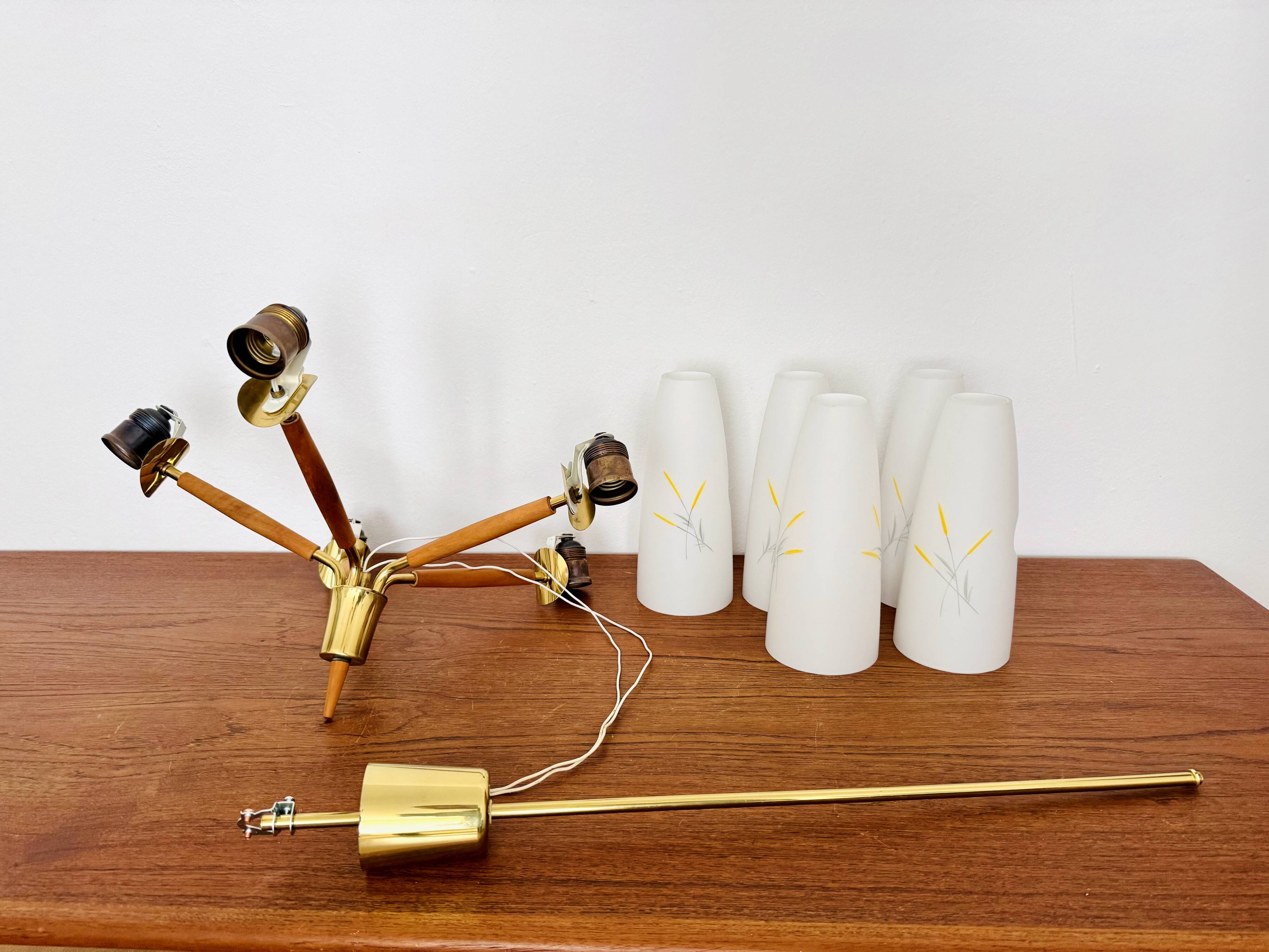 Austrian Brass Chandelier by Rupert Nikoll