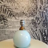 Lampe boule opaline bleu clair 1930 Ø10cm