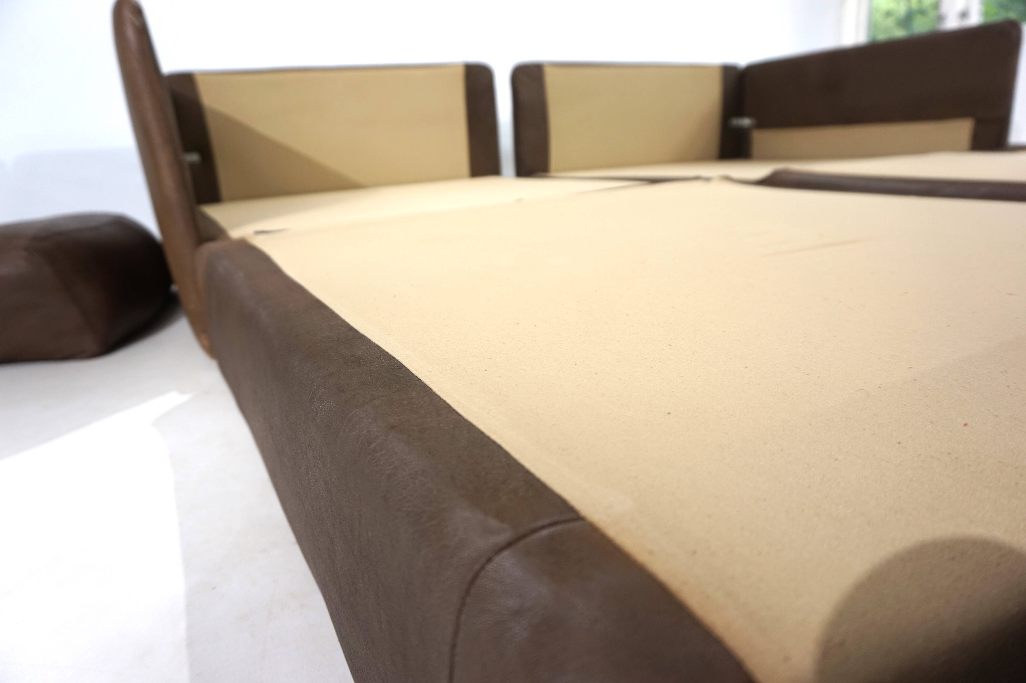 De Sede DS-76 leather double sofa bed, 1970