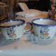 Antique duo cups Quimper signed CB