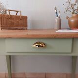 Table - vintage desk wood and green