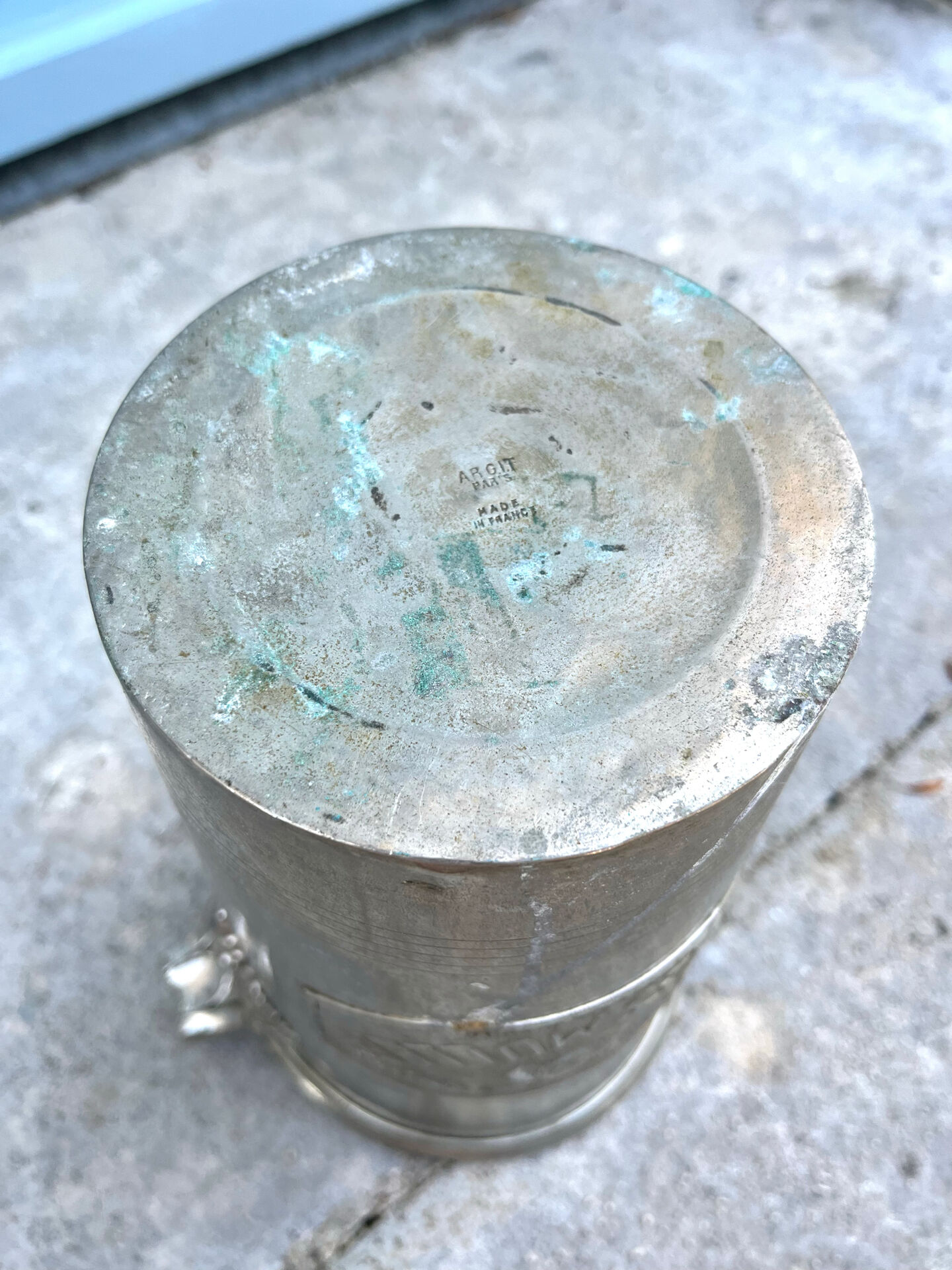French wine cooler ice bucket set Jules Muller Berghiem argit