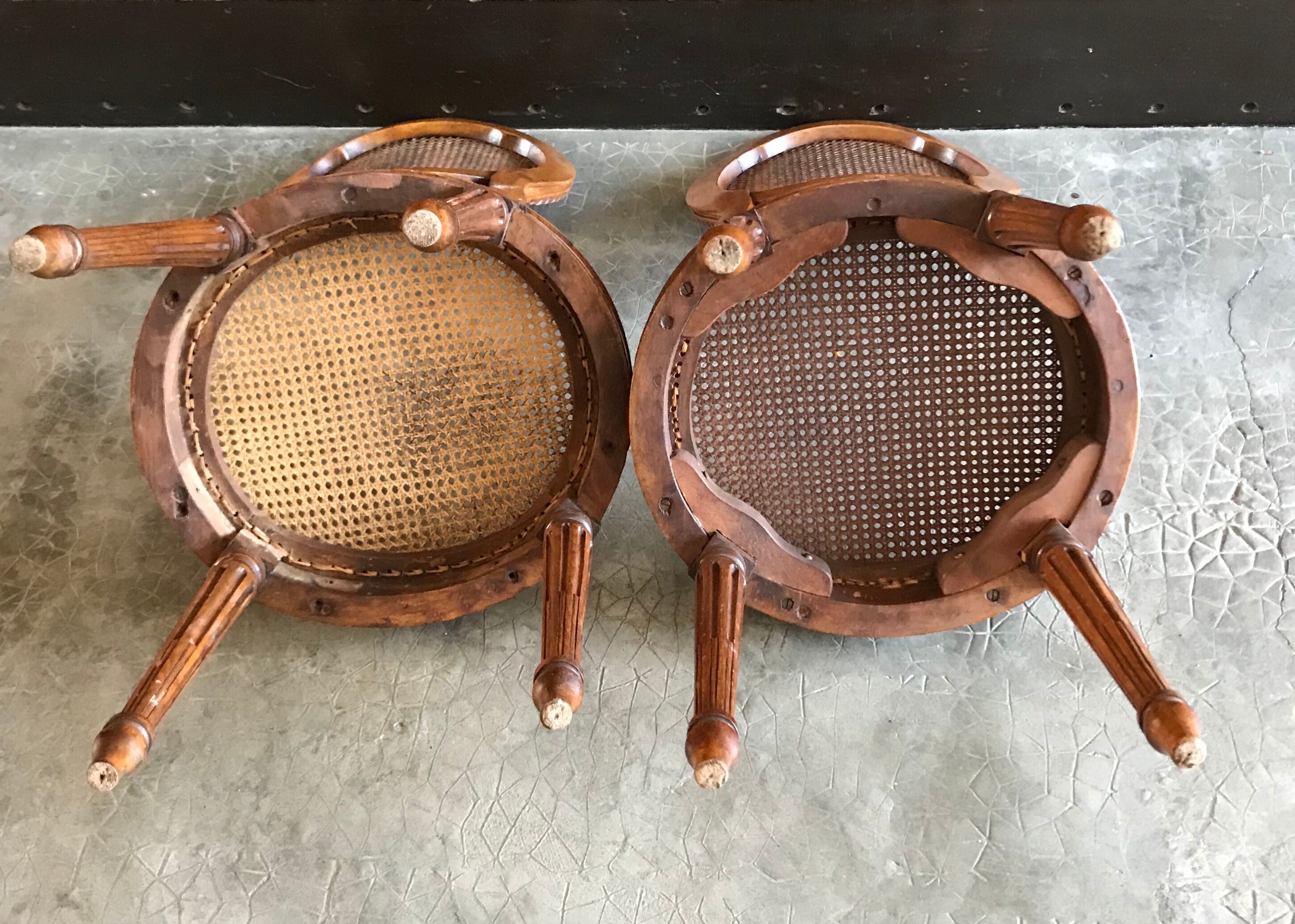 Duo of canned chairs