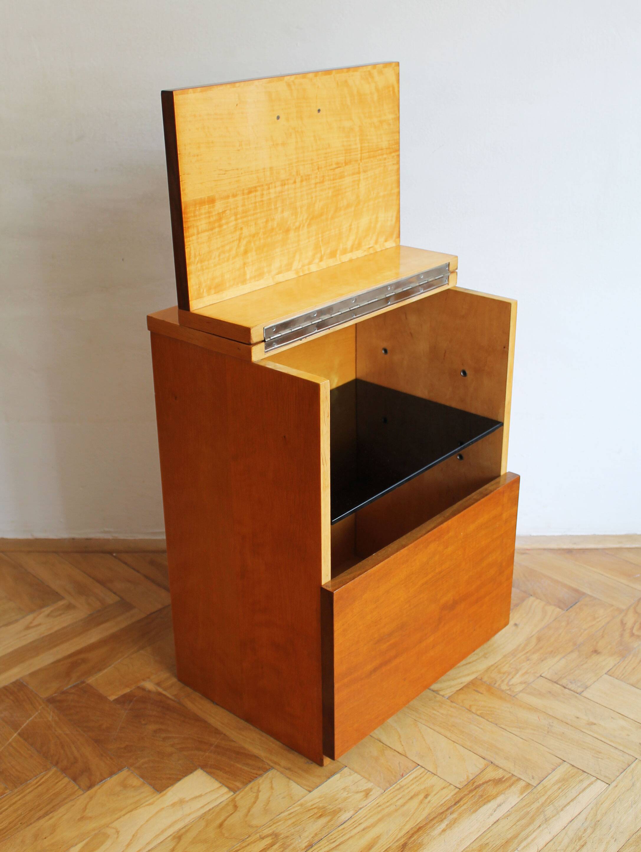 1960s Minimalist Drinks Cabinet with Top and Front Opening