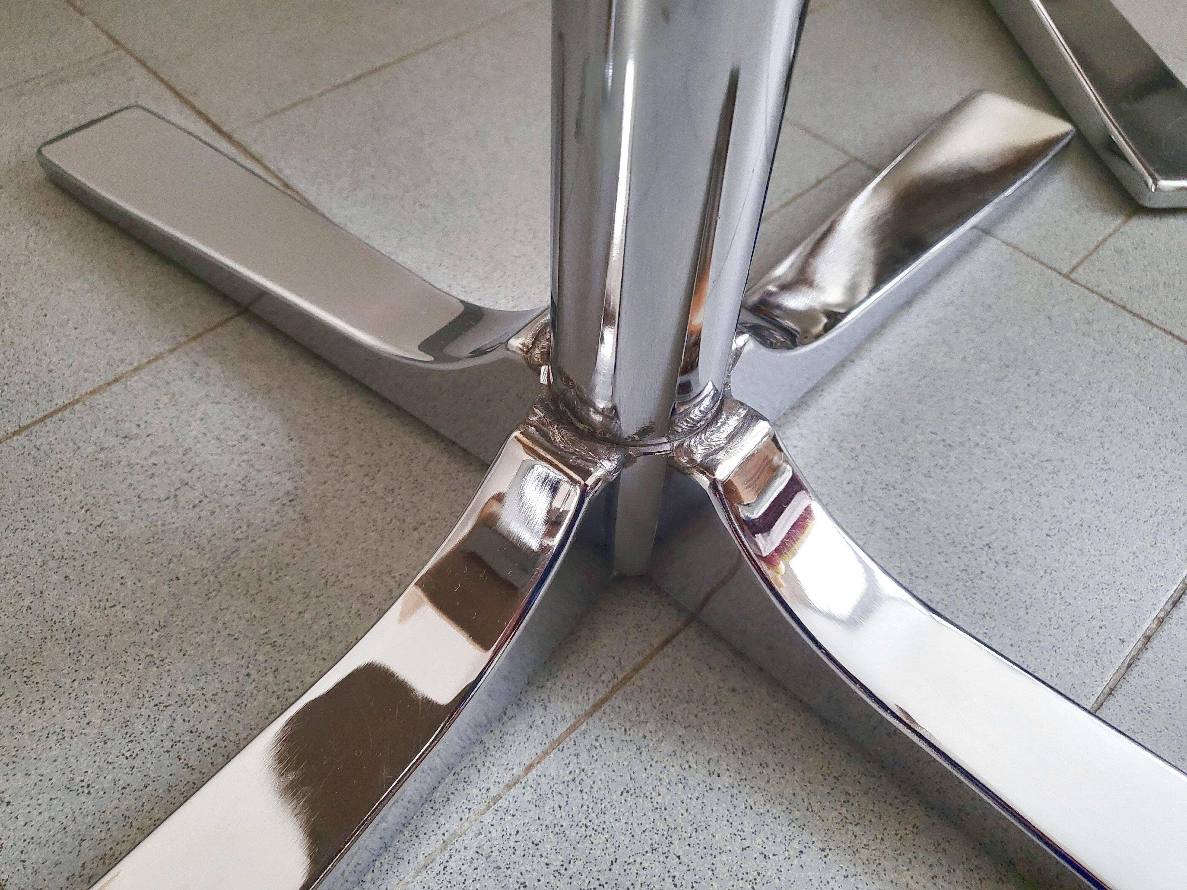 Set of 4 vintage 1970 chairs in suede & steel